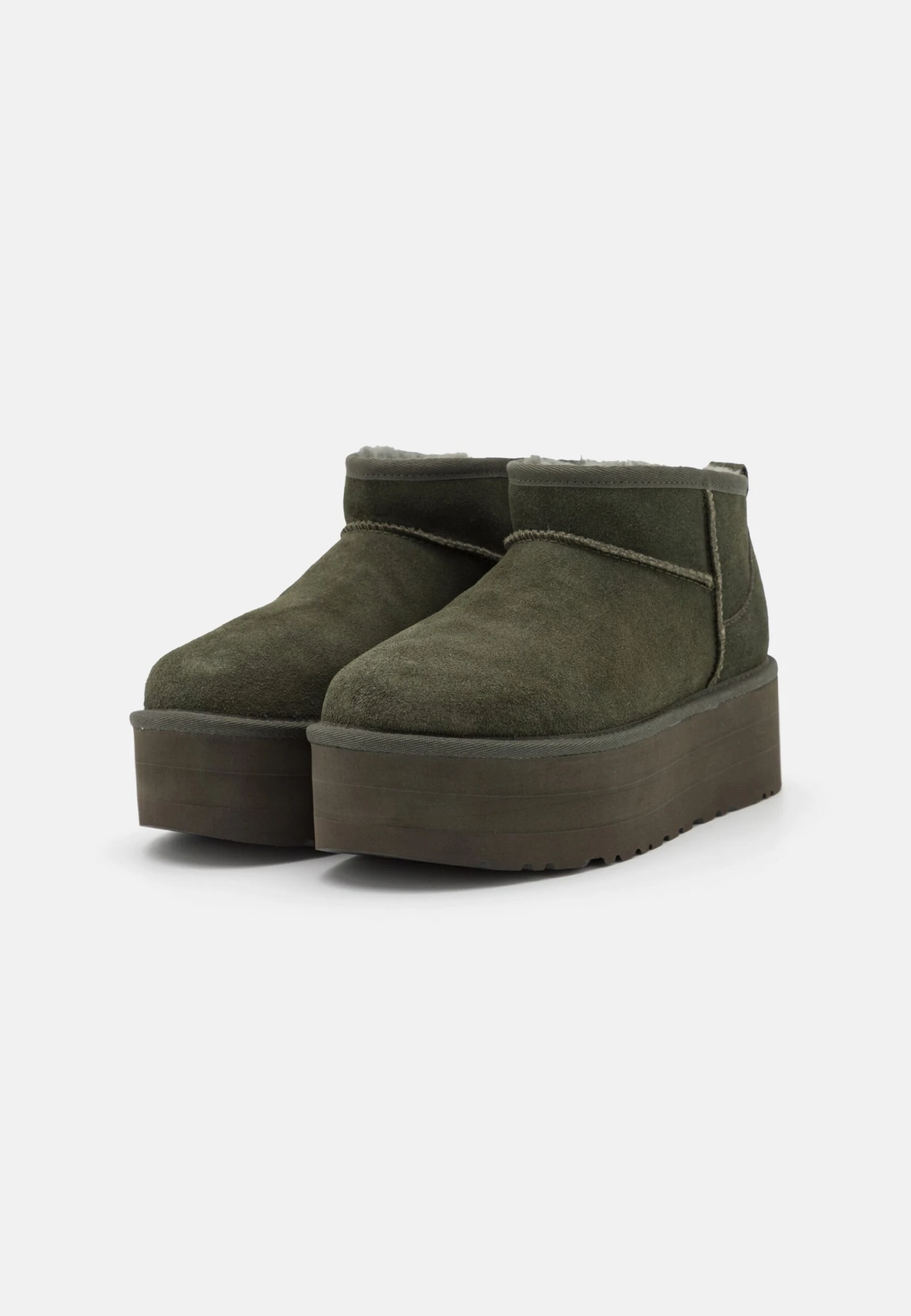 Ugg Classic Ultra Mini Platform - Enkellaarsjes Met Plateauzool - Moss Green 5 Ugg Classic Ultra Mini Platform - Enkellaarsjes Met Plateauzool - Moss Green - Afbeelding 3
